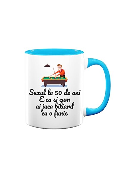 OEM Cană personalizată cu mesaj: „Sexul la 50 de ani e ca și cum ai juca bili...