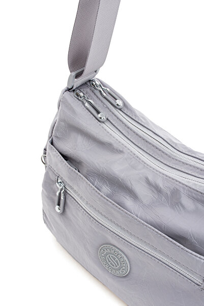 Sanmorris 4008 Women's Multi-Pocket Waterproof Crinkle Fabric Adjustable Crossbody Shoulder Bag