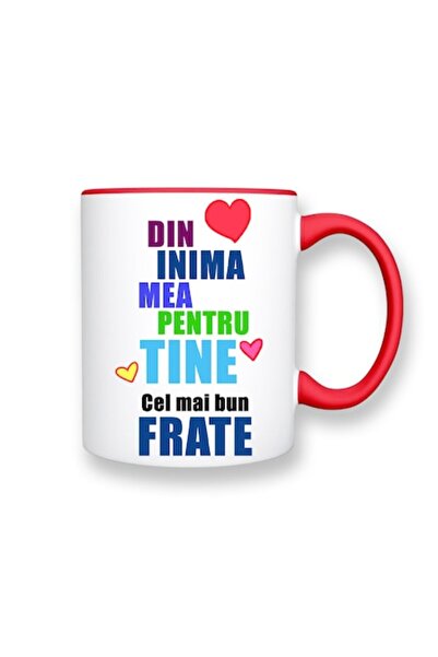 OEM Cană personalizată pentru frate cu mesajul: „Din inimă pentru tine, cel m...