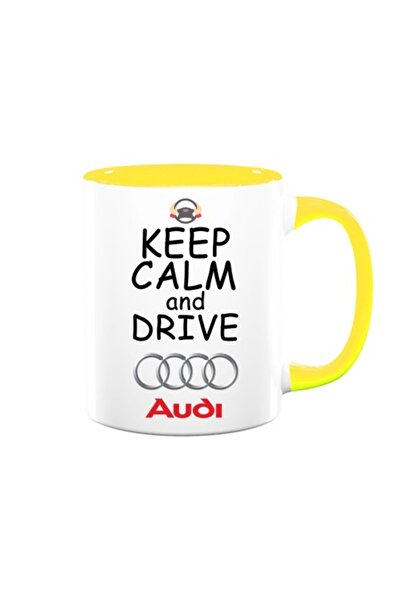 OEM Cană personalizată cu mesaj: „Keep Calm and Drive Audi”, Betaprint, albă ...