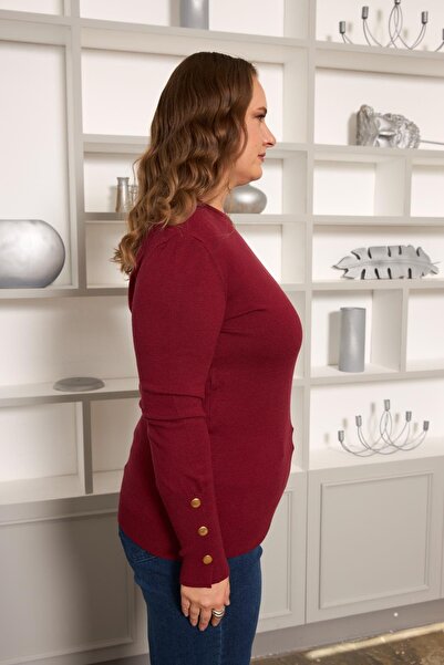 RMG Large Size Knitwear with Drop Sleeves Detail