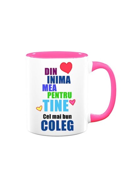 OEM Cană personalizată pentru coleg cu mesajul: „Din inimă pentru tine, cel m...