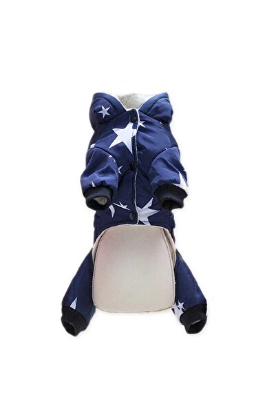 fara marca Geaca pentru catei albastru stelute 2XL 36cm lungime