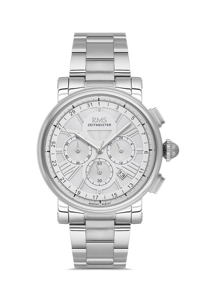 RMS Zeitmeister Rms.1.Ag2058.01 Crystal Glass Steel Band Steel Case 5 Atm Water Resistant Metallic R