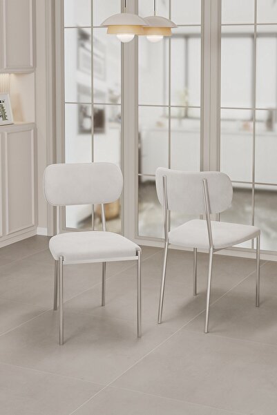 asaella mobilya Nexa Demir Metal Ayaklı 70x120 Sabit Masa Yemek Odası Takımı, Mutfak Takımı 4 Adet Sandalye