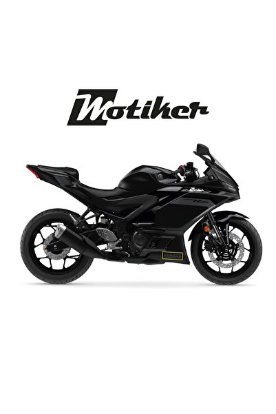Motiker Yamaha YZF-R25 2025 Alt Sakal Yamaha Metallic Grey Gloss Sticker Etik...