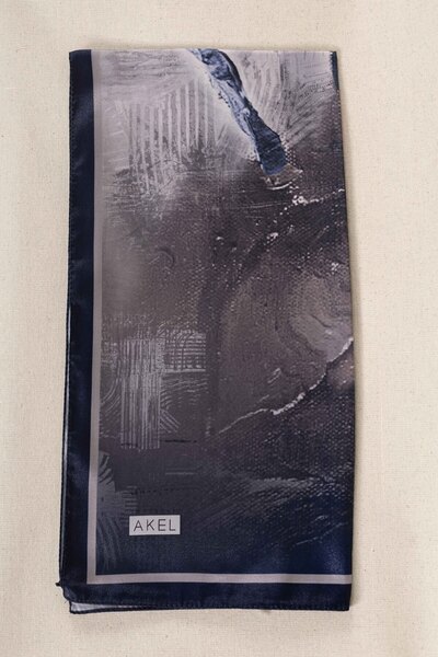 Akel “Ψηφιακό κρυστάλλινο μοτίβο κασκόλ 95x95 – Παστέλ μοτίβο-1