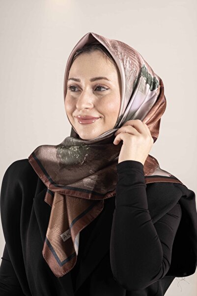 Akel “Dijital Kristal Desenli Eşarp 95x95 – Pastel Desen-1