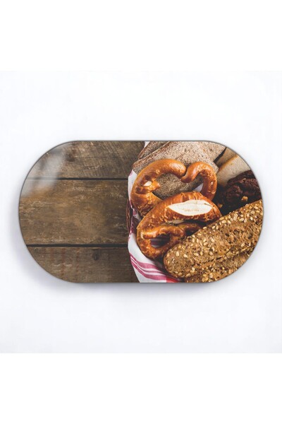 Cozy Co:TEMPERLİ CAM OVAL KESME VE SUNUM TABLASI, KESME TAHTASI, SUNUMLUK, CKT010