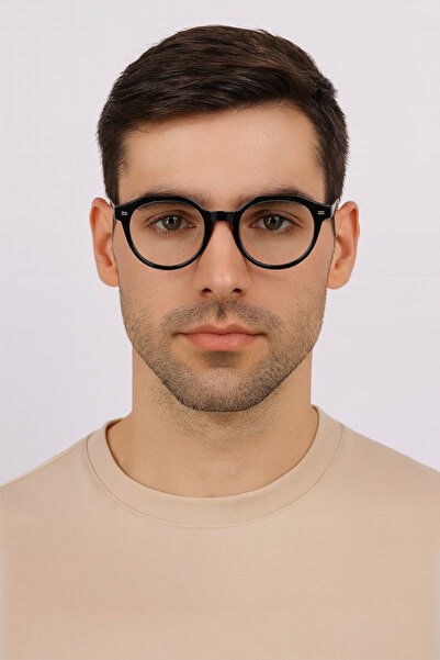 MACERATİ Pentini Unisex Black Oval Frame Blue Block Blue Light Filter Screen Glasses