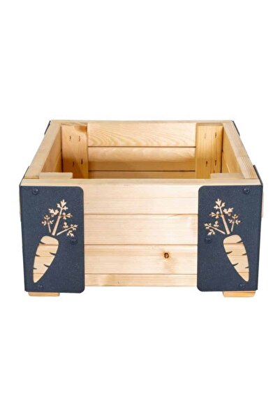 DacEnergy Jardiniera din lemn, cu insertii metalice in forma de morcovi, inte...