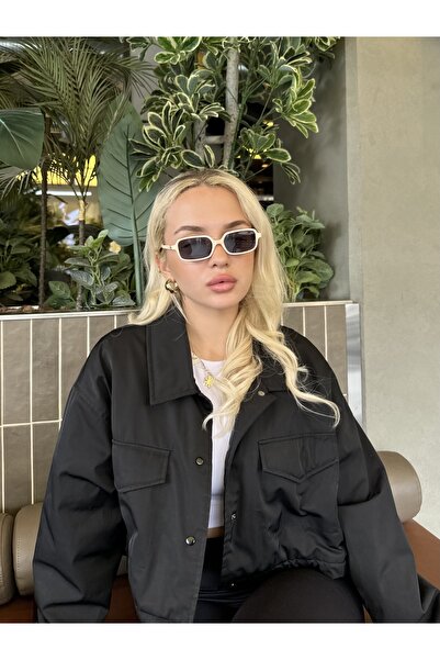 TomyHelf Krem Çerçeve Siyah Cam Gold Detaylı Güneş Gözlüğü