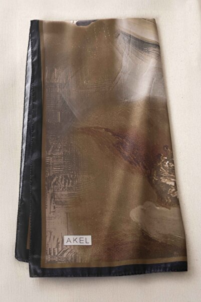 Akel “Ψηφιακό κρυστάλλινο μοτίβο κασκόλ 95x95 – Παστέλ μοτίβο-1