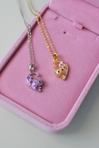 Harlofia Jewelry Steel Magnet Cat Friendship Necklace Set