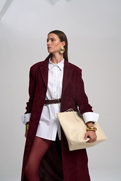 MAI STUDIOS CO. Selva Masculine Uzun Bordo Trençkot