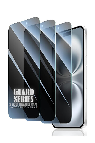 Evax (3'lü Guard Hayalet) iPhone 17 Uyumlu Hayalet Özellikli Tam Kaplayan Tem...