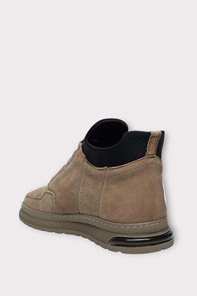 Liger Чоловічі черевики з натуральної шкіри з шнурівкою та нековзною гумовою підошвою, бежеві