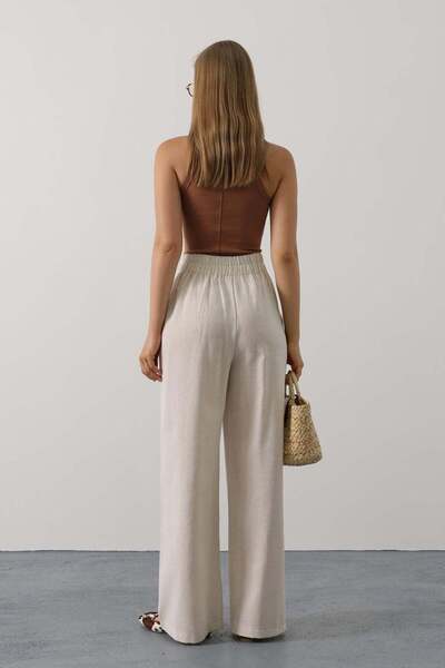 Genel Markalar Kuşak Detaylı Palazzo Pantolon