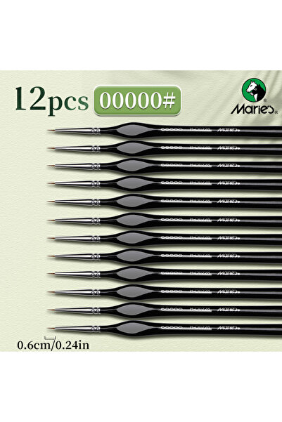 choice2 مجموعة فرش طلاء دقيقة من ماري، 12 قطعة، برأس رفيع، مناسبة أكريليك، ال...