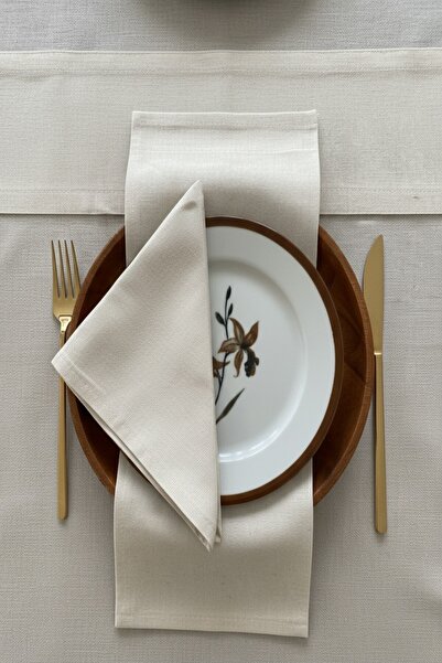 zarafet concept 6 Lı Ham Keten Naturel Peçete 40x40