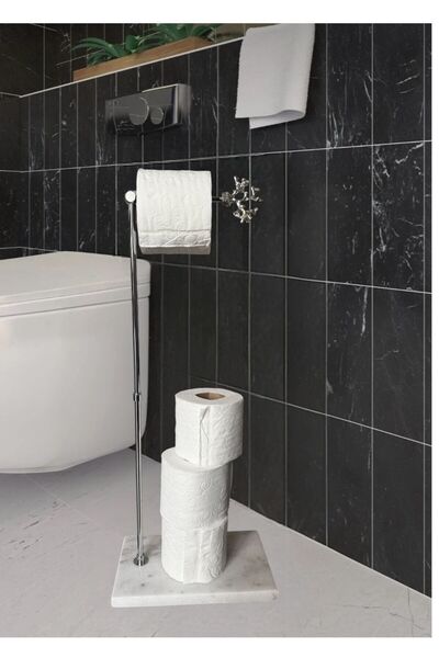 THK STORE Mermer Tuvalet Kağıtlığı Doğal Taş Tuvalet Kağıdı Standı
