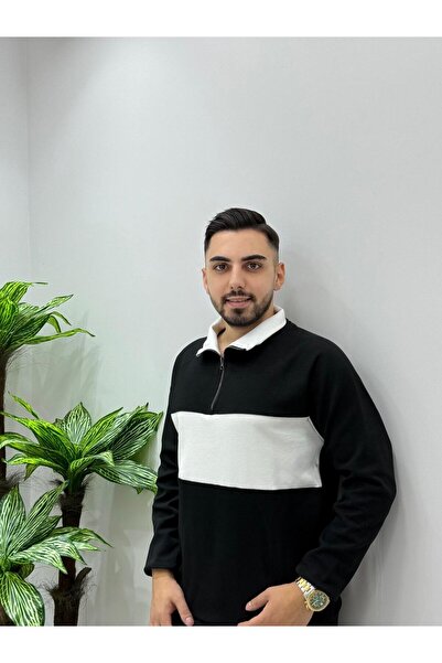HA-KA GİYİM Men's New Season Piecewise Regular Fit Zippered Sweatshirt Does N...