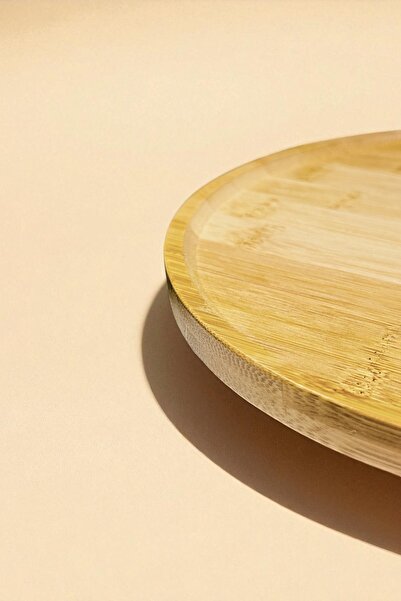 Kitchen Way Standing Bamboo Presentation Tray Round Tray Kw-924