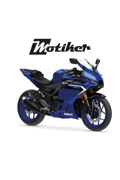Motiker Yamaha YZF-R25 2025 Alt Sakal Yamaha Parlak Beyaz Sticker Etiket Modeli