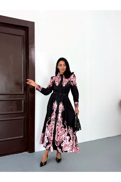 suphias İthal Babel Kumaş Elbise(Kemer Dahildir)