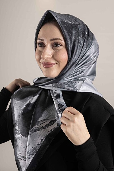 Akel “Dijital Kristal Desenli Eşarp 95x95 – Pastel Desen-1