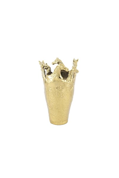 Mikasa Moor Antik Gold At Dekorlu Metal Vazo 23x35cm