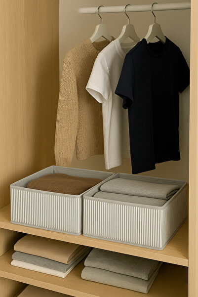 PH Prendi Home Set de 2 cutii organizatoare pentru dulap și sertar, cutie din material textil 28x28x13 cm