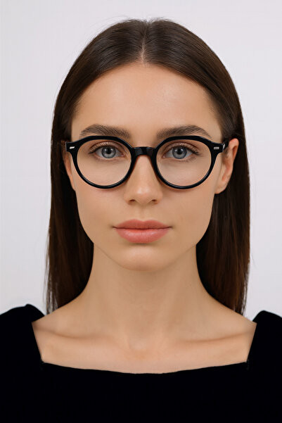 MACERATİ Pentini Unisex Black Oval Frame Blue Block Blue Light Filter Screen Glasses