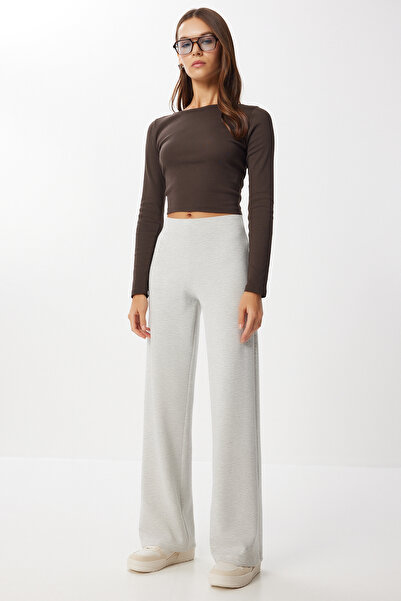 Lovelyİstanbul Geniş Paça Modal Eşofman Altı LUB0093 GRİ MELANJ