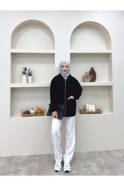 lurex moda سترة من الدنيم بسحاب