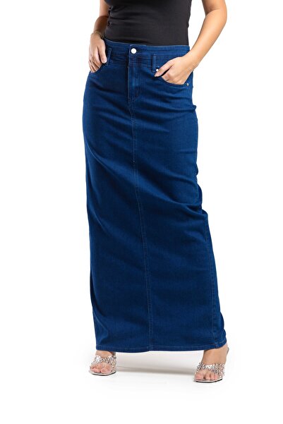 SUGA Summer maxi denim skirt, comfortable cotton