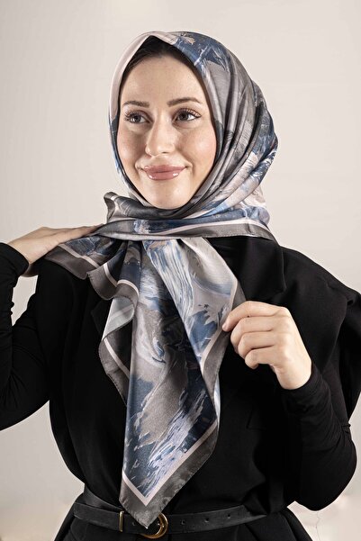 Akel Dijital Kristal Desenli Eşarp 95x95 – Pastel Desen-3