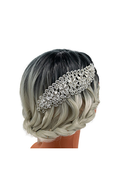 velve Τιάρα μαλλιών Lora, με ημιπολύτιμες πέτρες, ασήμι, DL011