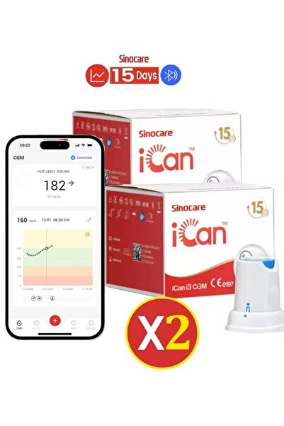 sinocare 2-pack of Sinocare iCan i3 15-day continuous glucose monitor with CGM sensor Instant readings