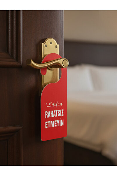 HOMEMADES Dekota Lütfen Rahatsız Etme Kapı Kolu Askı - Çift Yönlü - Uyarı Yazısı - 3mm