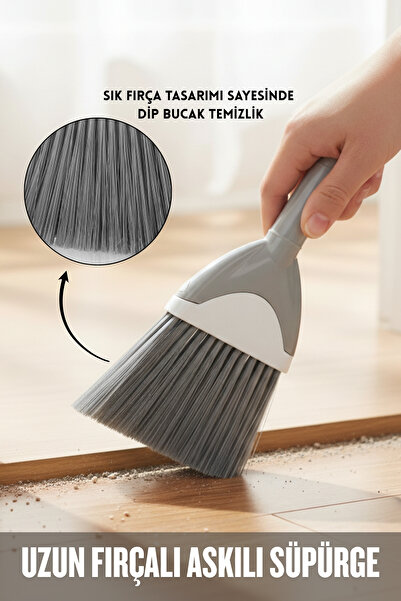 ELDİPA Long Brush Vacuum Cleaner with Hanging Bracket – Practical Cleaning and Easy Storage