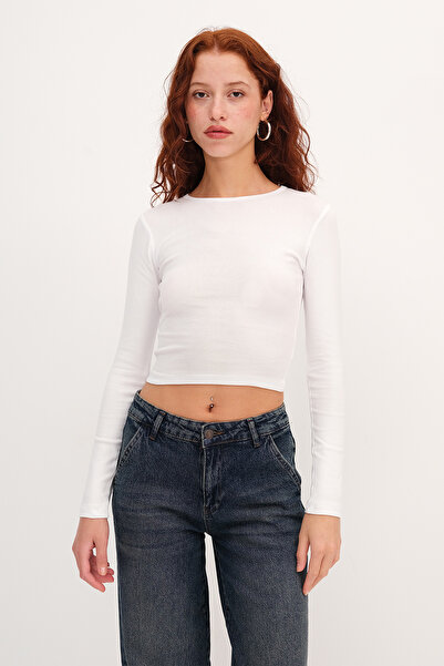Addax Long Sleeve Basic Blouse B1845