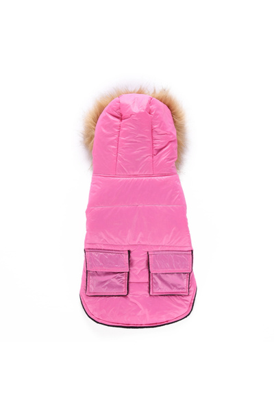 fara marca Geaca pentru catei roz L 31cm lungime