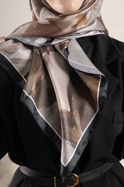 Akel Ψηφιακό κρυστάλλινο μοτίβο κασκόλ 95x95 – Παστέλ μοτίβο-2