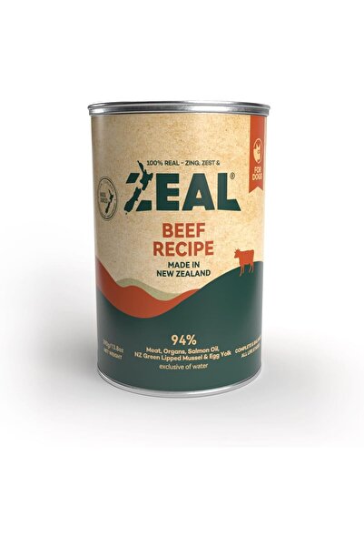 ZEAL وصفة لحم البقر الخالي من الحبوب، طعام رطب للكلاب لجميع مراحل الحياة، 390 جرام - صنع في نيوزيلندا