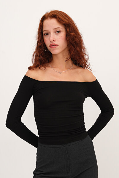 Addax Gathered Side Blouse B1849
