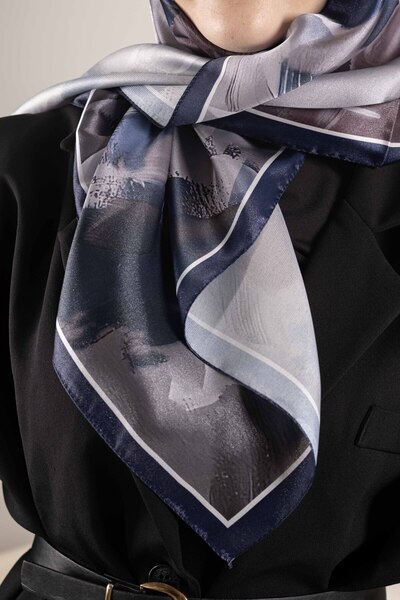 Akel Ψηφιακό κρυστάλλινο μοτίβο κασκόλ 95x95 – Παστέλ μοτίβο-2