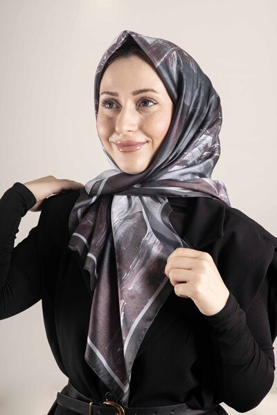 Akel Digital Crystal Patterned Scarf 95X95 – Pastel Pattern-3