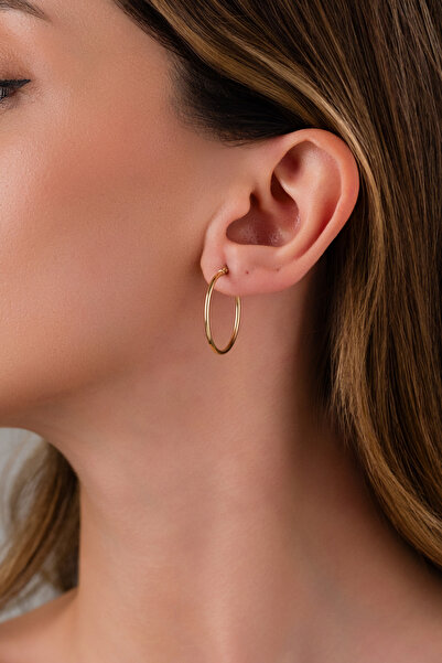 Zeynepli gold & jewelry 14 AYAR ALTIN M BOY ZARİF SOFT HALKA KÜPE