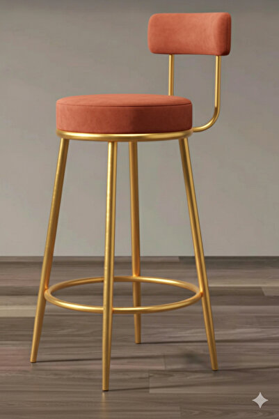 J&S QUALİTY Montaj gerektirmez bar sandalyesi,parlak Gold gövde